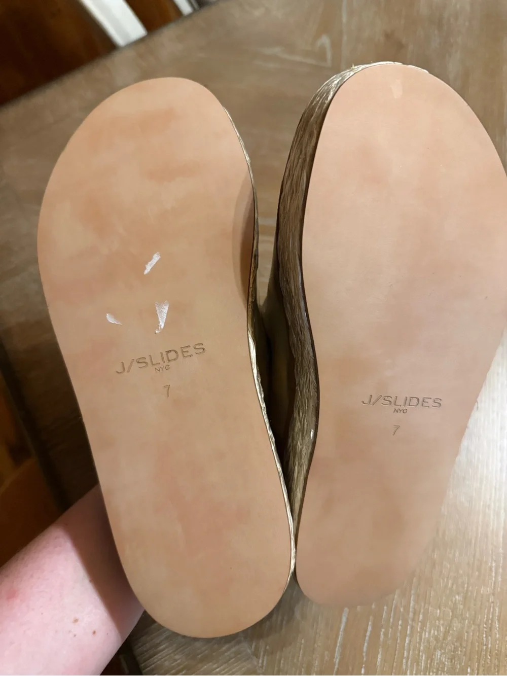 NWOTB J Slides Pewter Platform Slide Leather Size 7